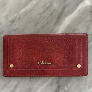 Cole Haan Burgundy Leather Clutch